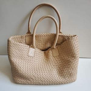 Bottega Veneta Cabat Nude Leather Tote Bag